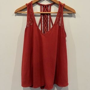 La hearts rust tank top with strap details